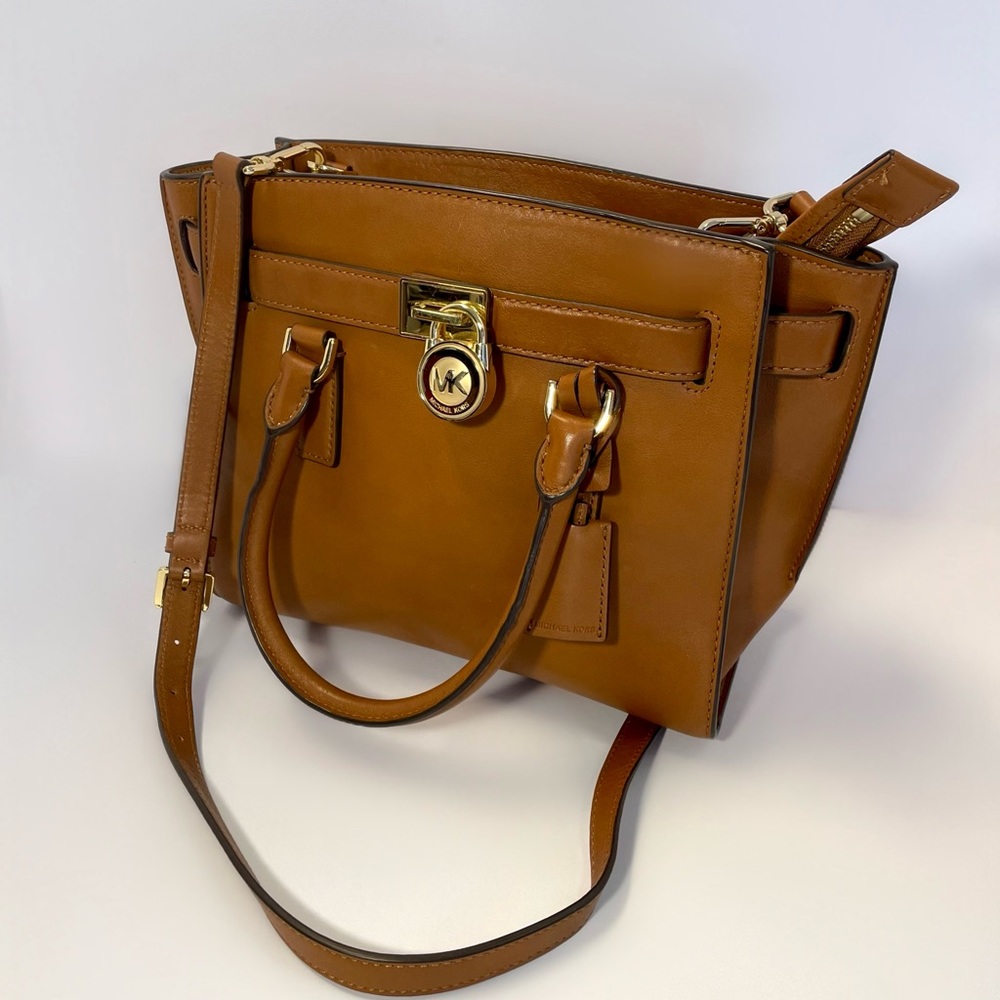 Michael Kors Brown Leather Satchel Purse Handbag (H)